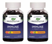  Sambucus Kids Elderberry Cold and Flu Care - 2 x 60 Gummies | Children's Immune Defense 
