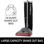 Sanitaire TRADITION 12" Lightweight Upright Vacuum Cleaner with High-Capacity Shake Out Bag - 600W | Effortless Cleaning and Convenient Maintenance