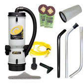 ProTeam 10 Qt. LineVacer Backpack Vacuum Cleaner with ULPA Filtration and 100163 High Filtration Vac Kit - 120V | Ultimate Filtration for High-Cleanup Demands