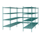 CP  NSF Green Epoxy 7' x 9' Walk-In 4-Tier Shelving Unit Kit with Shooks | Your ultimate solution for organized storage- Chicken Pieces