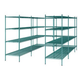 CP  NSF Green Epoxy 7' x 11' Walk-In 4-Tier Shelving Unit Kit with Shooks | Your ultimate solution for organized storage- Chicken Pieces