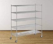 CP 24" x 60" x 70" NSF Chrome Mobile Wire Shelving Starter Kit | Your new storage sidekick that's as versatile as it is sturdy - Chicken Pieces