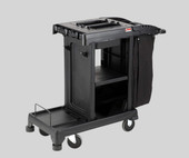 Suncast Black Janitor/Housekeeping Cart with Bag and Non-Marring Wall Bumpers- Chicken Pieces