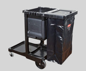 Rubbermaid Executive Janitor Cart with Locking Cabinet- Chicken Pieces
