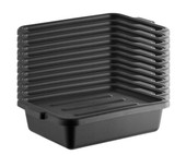 CP Industrial 20" x 15" x 5" Black Polypropylene Utility Bin with Lid (12-Pack) - Versatile Storage and Organization Solution-Chicken Pieces