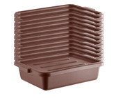 CP 20" x 15" x 5" Brown Polypropylene Bus Tub with Cover (12-Pack) - Efficient Bus and Storage Solution-Chicken Pieces