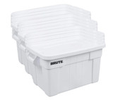 Rubbermaid BRUTE 20 Gallon White NSF Tote with Lid (6-Pack) - Durable and Versatile Storage Solution-Chicken Pieces