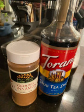 CHICKEN PIECES - Torani Chai Tea Spice Flavoring Syrup Plastic 750 mL Bonus Squeeze Pump