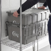 CP 27" x 17" x 12" Gray Chafer / Storage Box (12-Pack) - Versatile Food Storage and Transport Solution-Chicken Pieces