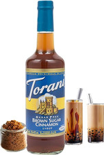 Torani Sugar-Free Brown Sugar Cinnamon Flavoring Syrup Plastic 750 mL Bonus Squeeze Pump