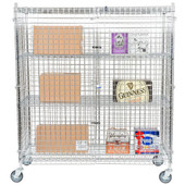 Chicken Pieces CP NSF Mobile Chrome Wire Security Cage Kit - 24" x 60" x 69 