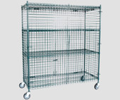 Chicken Pieces CP NSF Mobile Green Wire Security Storage Cage Kit - 24" x 60" x 69