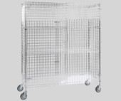 Chicken Pieces CP NSF Mobile Chrome Wire Security Cage Kit - 18" x 60" x 69" | Secure & Portable Storage Solution