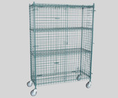 Chicken Pieces CP NSF Mobile Green Wire Security Cage Kit - 18" x 48" x 69" | Secure & Portable Storage Solution