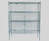 Chicken Pieces CP NSF Stationary Green Wire Security Cage Kit - 24" x 60" x 74" | Robust Storage Solution