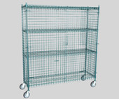 Chicken Pieces CP NSF Mobile Green Wire Security Cage Kit - 18" x 60" x 69" | Secure & Portable Storage Solution