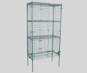 Chicken Pieces CP NSF Stationary Green Wire Security Cage Kit - 18" x 36" x 74" | Secure & Stable Storage Solution