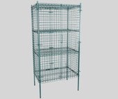 Chicken Pieces CP NSF Stationary Green Wire Security Cage Kit - 24" x 36" x 74" | Secure & Stable Storage Solution
