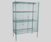 Chicken Pieces CP NSF Stationary Green Wire Security Cage Kit - 24" x 48" x 74" | Secure & Stable Storage Solution