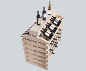 Franmara Modularack 144 Bottle Pro Island Deluxe Natural Wooden Wine Rack-Chicken Pieces