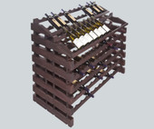 Franmara Modularack Stained Wooden Modular Pro Waterfall 156 Bottle Wine Rack-Chicken Pieces