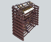 Franmara Modularack 204 Bottle Pro Waterfall Stained Wooden Modular Wine Rack-Chicken Pieces