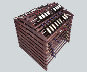 Franmara Modularack 408 Bottle Pro Waterfall Gondola Stained Wooden Modular Wine Rack