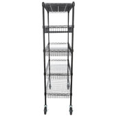 Chicken Pieces CP NSF Black Epoxy 4 Basket and 1 Shelf Kit - 18" x 36" x 70" | Organize and Display with Durability 