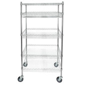 Chicken Pieces CP NSF Chrome 4 Basket and 1 Shelf Kit - 24" x 36" x 70" | Stylish and Durable Storage Solution 