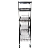 Chicken Pieces CP NSF Black Epoxy 4 Basket and 1 Shelf Kit - 18" x 48" x 70" | Durable and Moisture-Resistant Storage Solution 