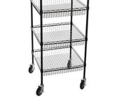 Chicken Pieces CP NSF Black Epoxy 4 Basket and 1 Shelf Kit - 24" x 24" x 70" | Durable Storage for Moist Environments 