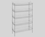 Chicken Pieces CP 18" x 48" x 74" NSF Chrome Stationary 5 Basket Retail Storage Display Stand | Organize and Showcase with Convenience