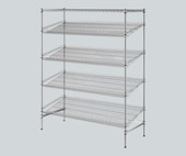 CP Chrome 5-Shelf Stationary Angled Merchandising Rack - 24" x 60" x 74"-Chicken Pieces