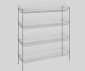 Chicken Pieces CP 18" x 60" x 64" NSF Chrome Stationary 4 Basket Retail Storage Display Stand | Organize and Showcase with Style