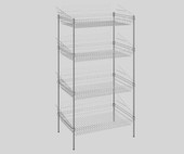 Chicken Pieces CP 24" x 36" x 64" NSF Chrome Stationary 4 Basket Retail Storage Display Stand | Organize and Showcase with Elegance
