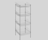 Chicken Pieces CP 24" x 24" x 64" NSF Chrome Stationary 4 Basket Retail Storage Display Stand | Organize with Ease