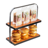 Tablecraft Two Tier Rectangular Acacia Wood Display Stand - Elevate Your Presentation