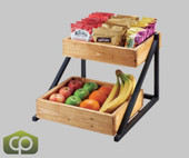 Cal-Mil Madera 2-Tier Merchandiser - 16 1/2" x 15 1/2" x 12" - Rustic Wooden Display Stand