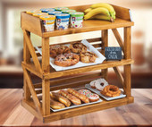 Cal-Mil Madera Rustic Pine 24" x 12 1/4" x 24" 3 Tier Shelf Riser - Rustic Display Stand for Buffets, Events, and Coffee Shops