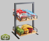 Cal-Mil Madera Two Tier Merchandiser - 12" x 12" x 21" - Rustic Wood and Metal Display Stand