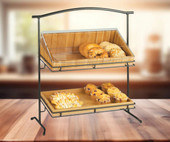 Cal-Mil Iron Madera Two Tier Black Stand - Ideal for Bakeries, Cafes, and More