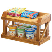  Cal-Mil Madera Rustic Pine 2-Tier Shelf Riser - 16 1/4" x 7 3/4" x 9 1/2" | Distinctive Display for Receptions, Buffets, and More 