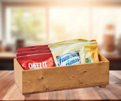 Cal-Mil Madera 12" x 5" x 3 1/4" Wood Stacking Box | Rustic Display for Snacks, Condiments, and More