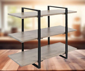 Cal-Mil Aspen 28" x 12" x 24" 3-Tier Gray Pine Display Riser | Space-Enhancing Solution for Buffets and Events
