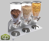 Cal-Mil Turn N Serve Platinum 3.5 Liter Triple Canister Cereal Dispenser - Effortless Cereal Service
