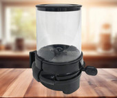 Cal-Mil Black Wall Mount 1.5 Liter Single Canister Powder Dispenser - Space-Saving Precision