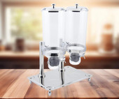 Bon Chef 1 Liter Double Canister Cereal Dispenser - Elegant Design, Easy Dispensing, 2-Liter Capacity