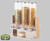 Cal-Mil Eco Modern 2.7 Liter Triple Canister Cereal Dispenser - Sustainable Elegance for Breakfast Buffets and Cafeterias