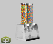 Rosseto EZ-SERV 4.9 Liter Double Canister Snack/Cereal Dispenser - Effortless Dispensing, Clean Presentation