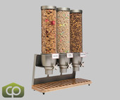 Rosseto EZ-SERV 4.9 Liter Triple Canister Snack/Cereal Dispenser - Modern Design, Versatility, and Precision